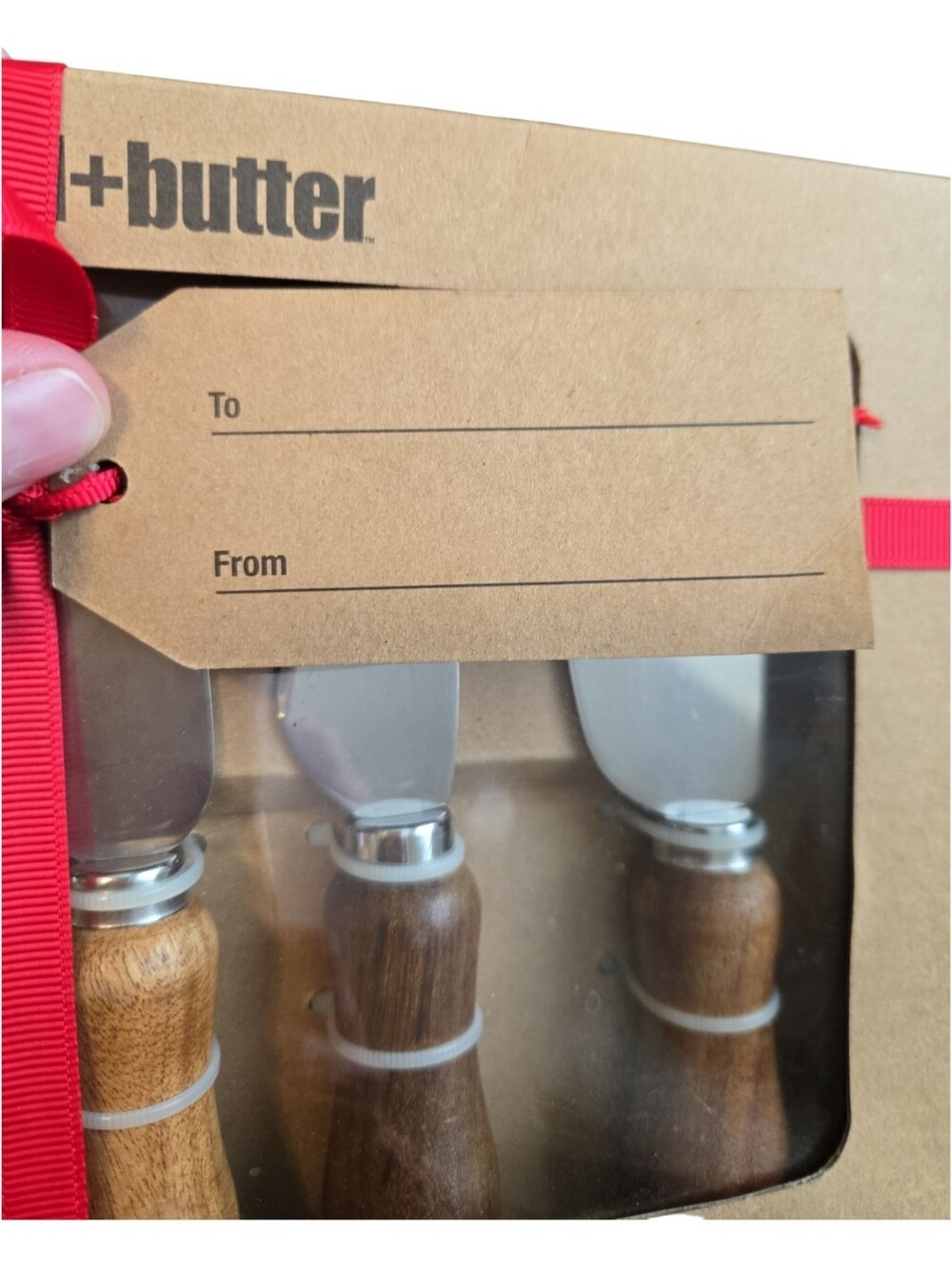 NIB Bread And Butter Brand Four Piece Acacia Wood Chese Knife Set - Picture 4 of 6